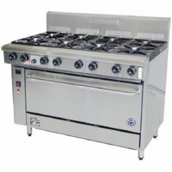 Goldstein PF-8-28 8 Burner Range - 8 Open Burners, Oven Under 